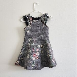 Hannah Banana by Sara Sara Embroide Jewels Floral Plaid Skater Dress size 8